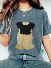 Frauen reizender Hund Patchwork Kunst Vintage T-Shirt